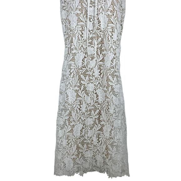 Marchesa Notte Satin Trim Guipure Lace Tulle Gown Bridal Dress Size 10 - Picture 7 of 13